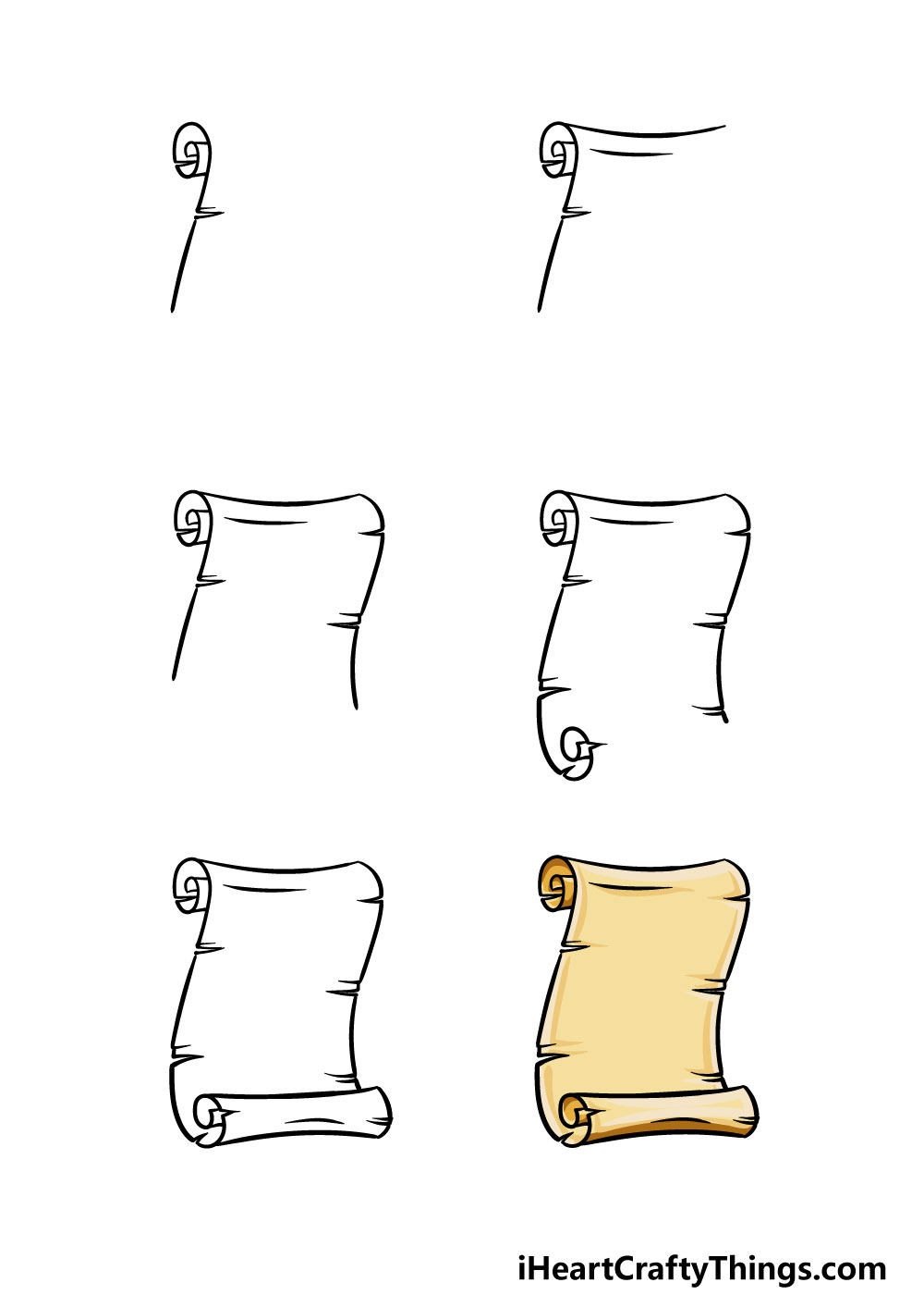 Scroll Drawing - How To Draw A Scroll Step By Step