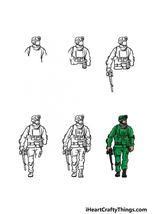 Soldier Drawing - How To Draw A Soldier Step By Step