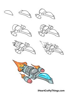 Spaceship Drawing - How To Draw A Spaceship Step By Step