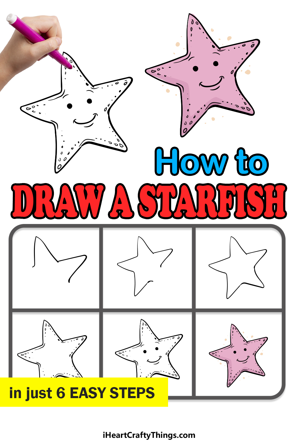 how to draw starfish