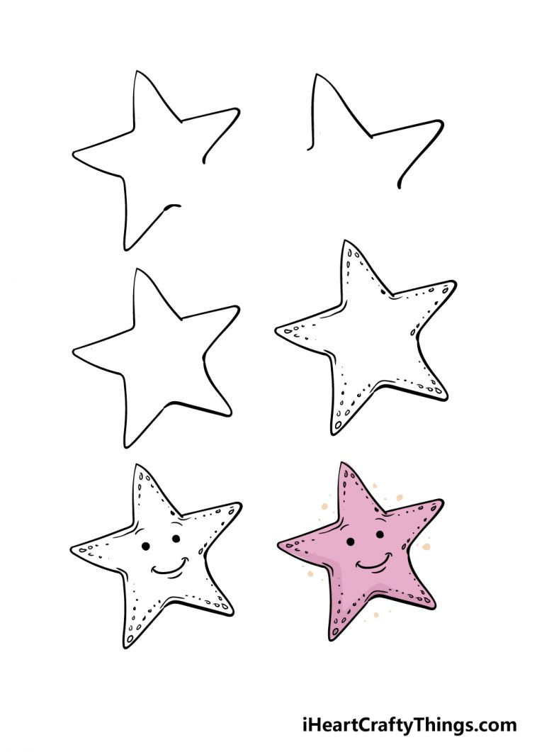 Starfish Drawing - How To Draw A Starfish Step By Step