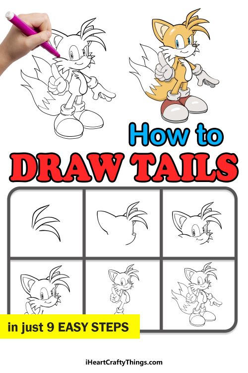 How To Draw Tails Step By Step