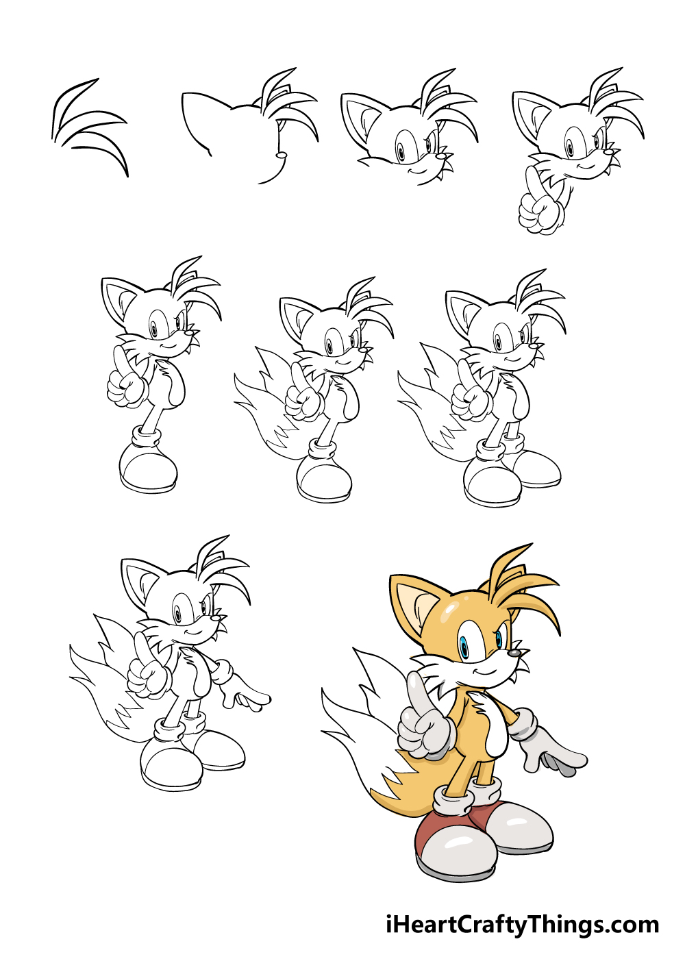 Tails Drawing How To Draw Tails Step By Step