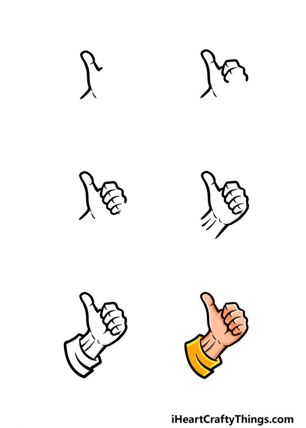 easy way to draw a thumbs up
