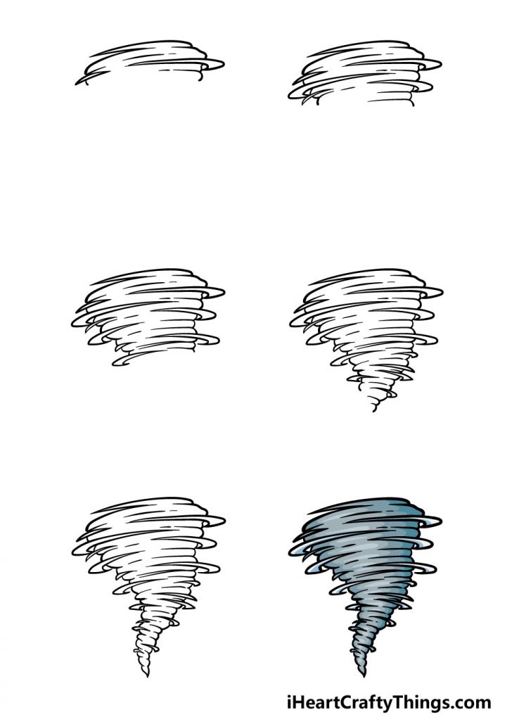 Tornado Drawing - How To Draw A Tornado Step By Step