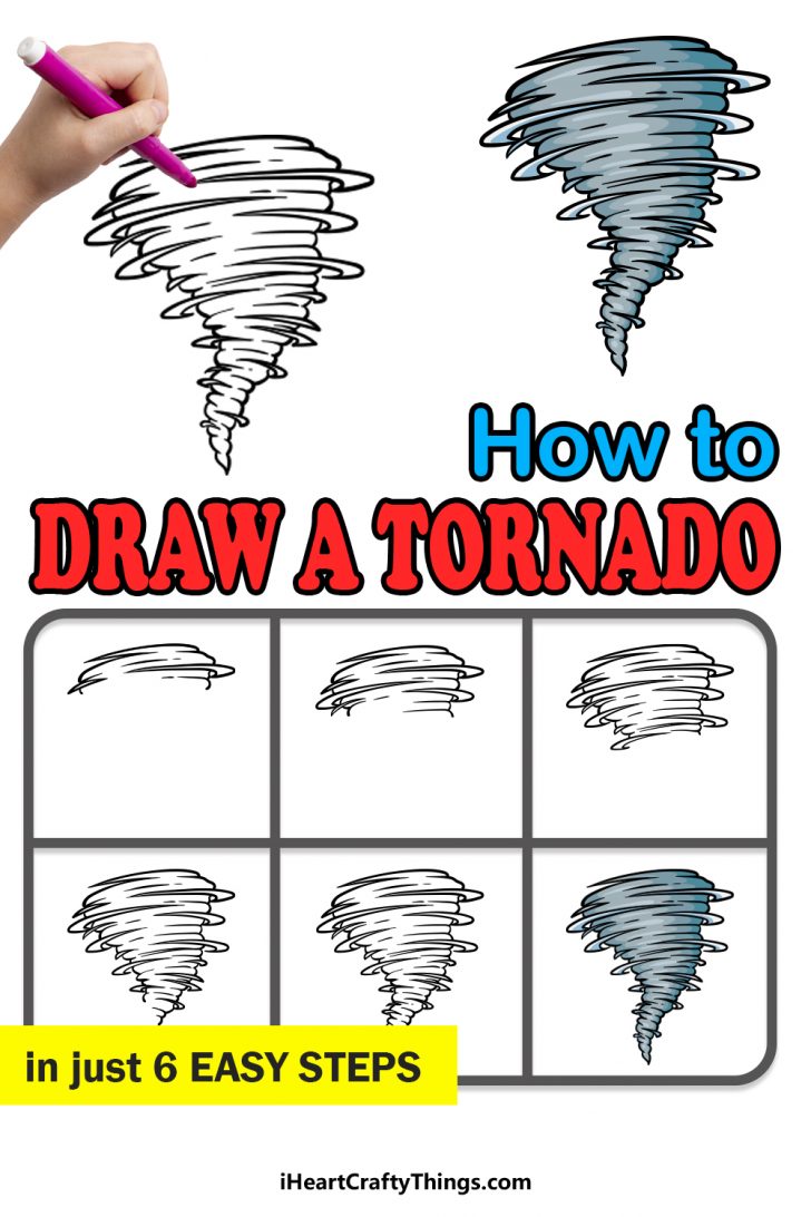 Tornado Drawing - How To Draw A Tornado Step By Step