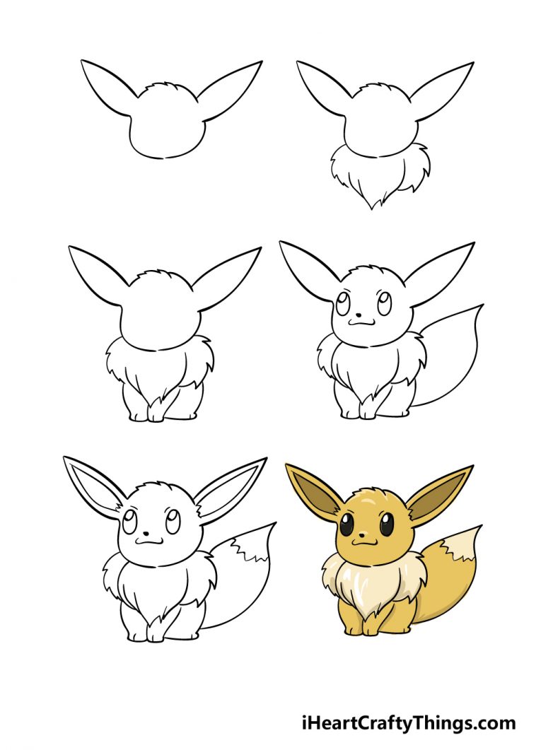 Eevee Drawing How To Draw Eevee Step By Step