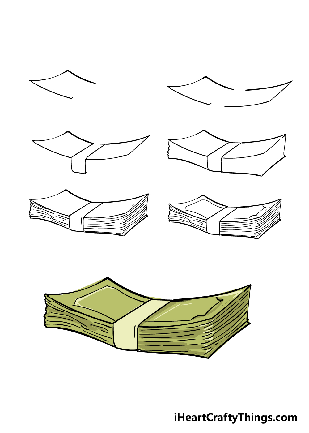 How to Draw BAG OF MONEY EASY Step by Step 