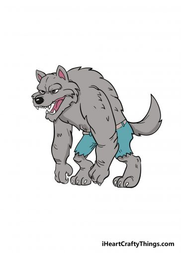 how to draw werewolf image