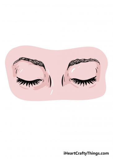 how to draw closed eyes image