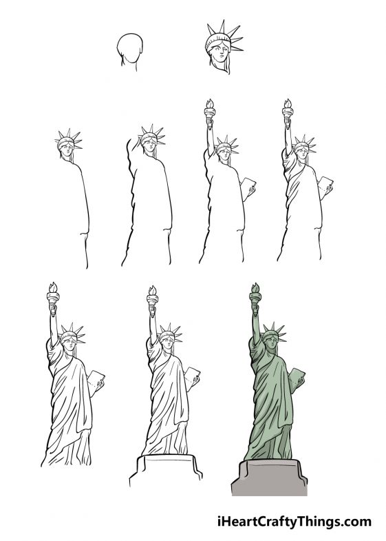 Statue Of Liberty Drawing How To Draw The Statue Of Liberty Step By Step