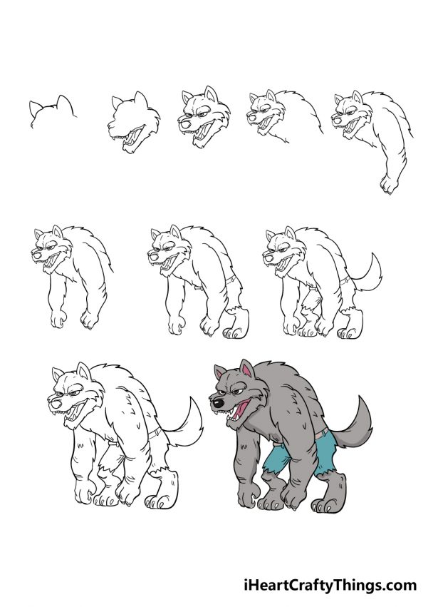 Werewolf Drawing - How To Draw A Werewolf Step By Step