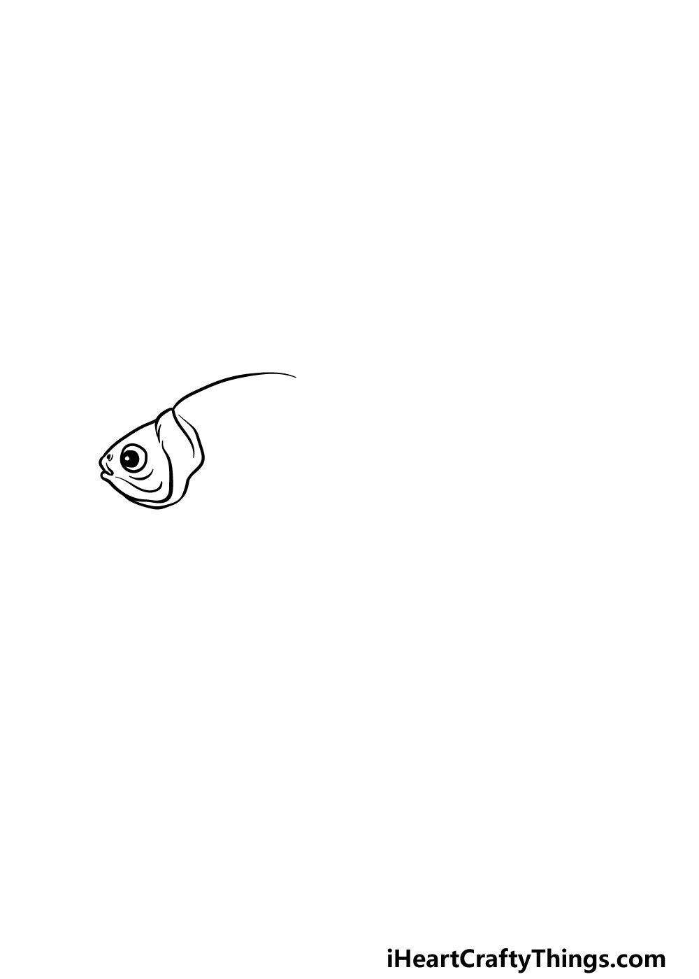 drawing a goldfish step 1