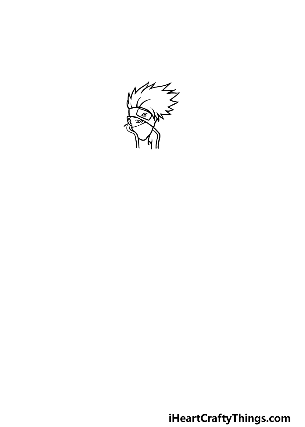 Drawing Kakashi step 1