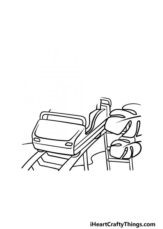 Roller Coaster Drawing How To Draw A Roller Coaster Step By Step