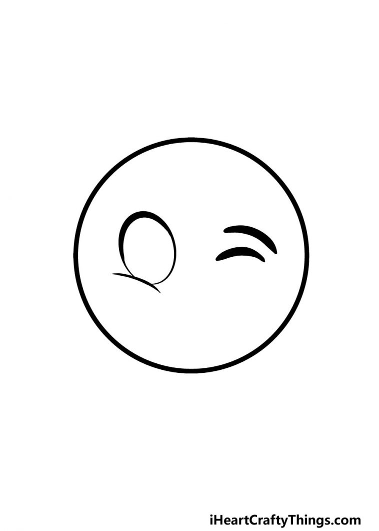 Winky Face Drawing How To Draw A Winky Face Step By Step