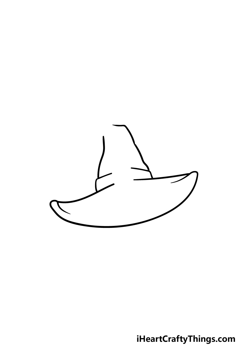 drawing a witch hat step 2