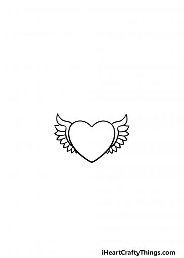 Heart With Wings Drawing - How To Draw A Heart With Wings Step By Step