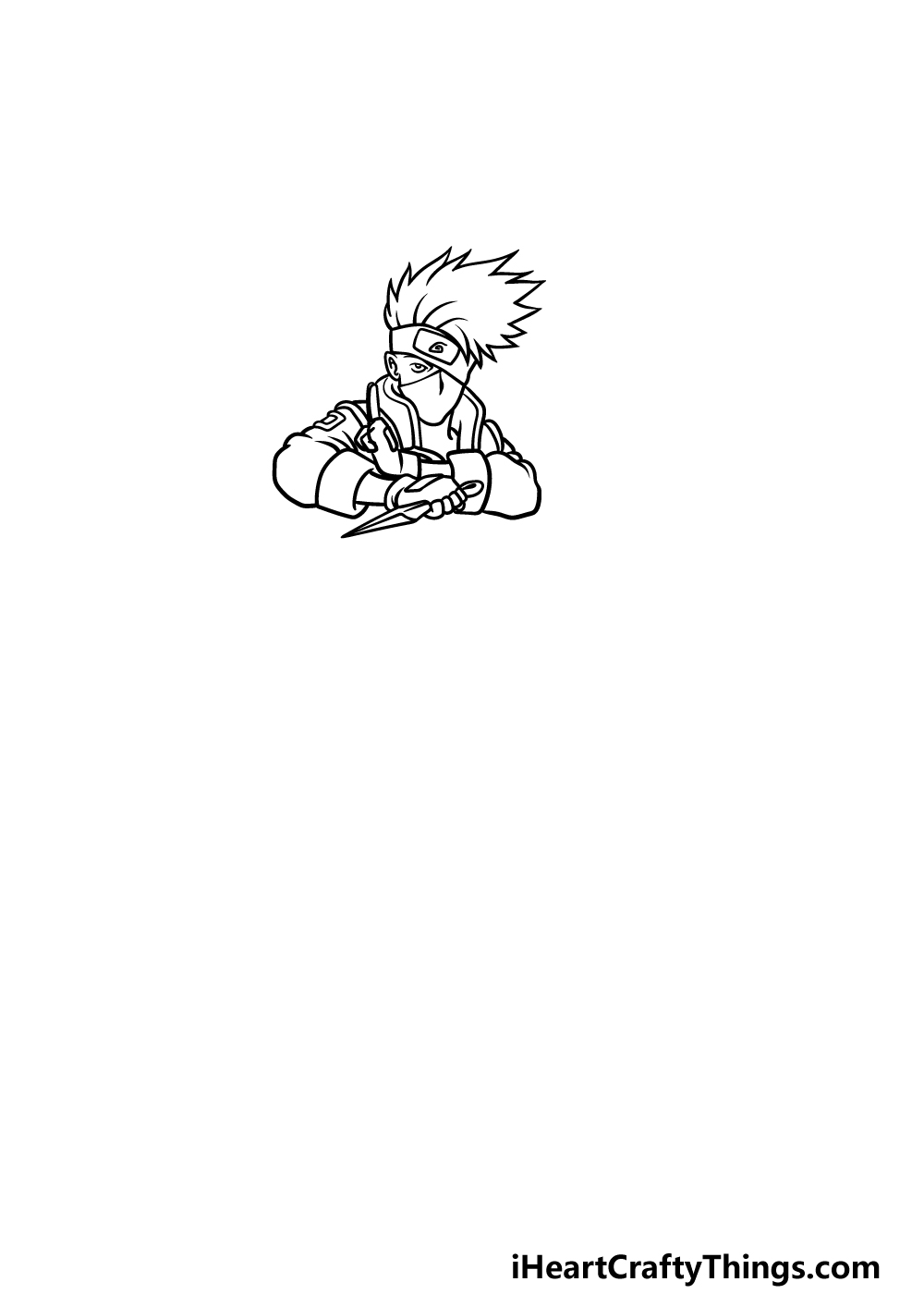 Drawing Kakashi step 2