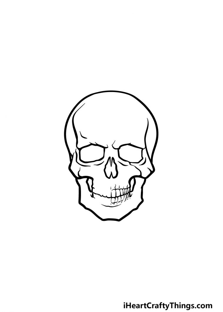 Skeleton Head Drawing - How To Draw A Skeleton Head Step By Step