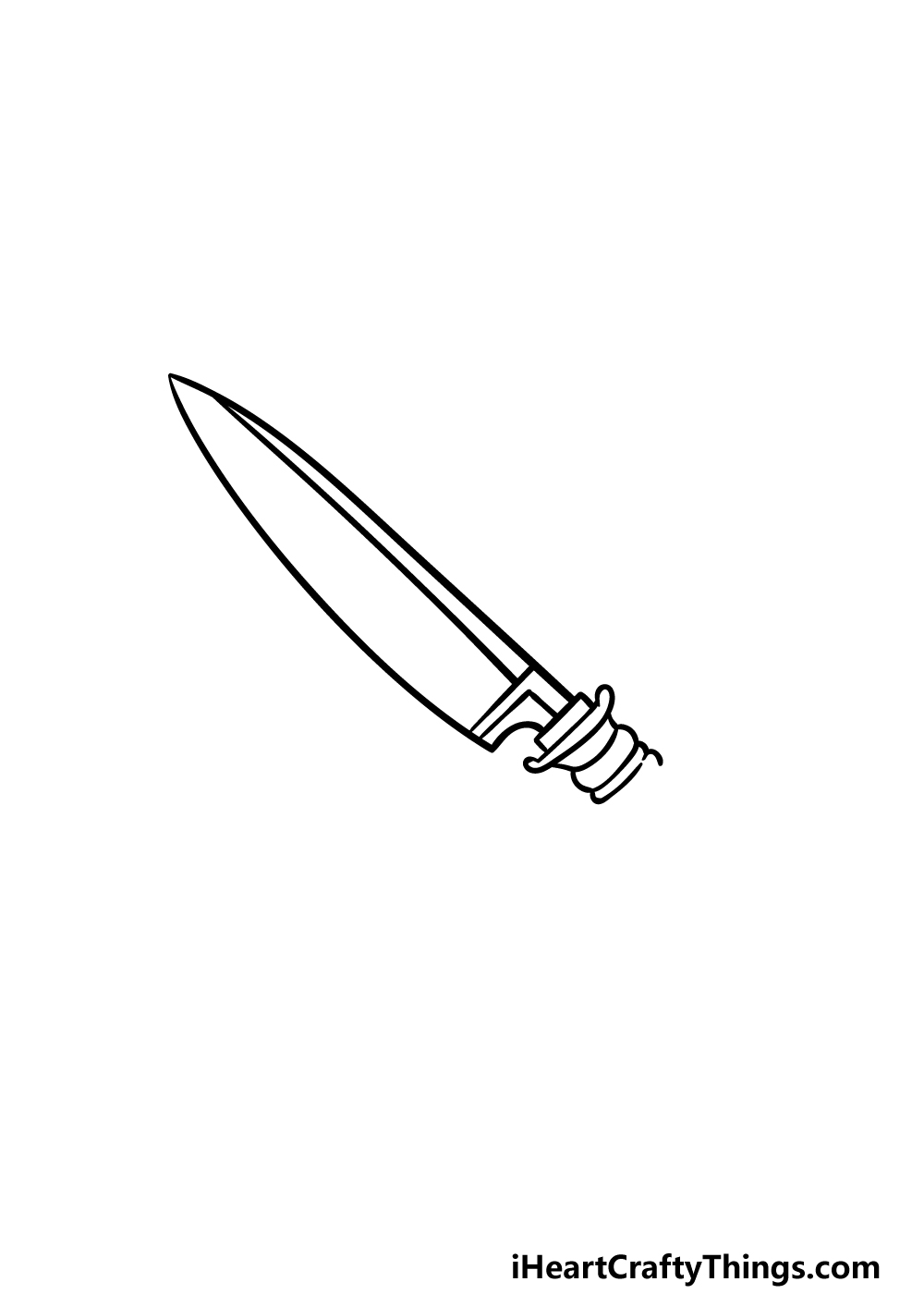 drawing a knife step 3