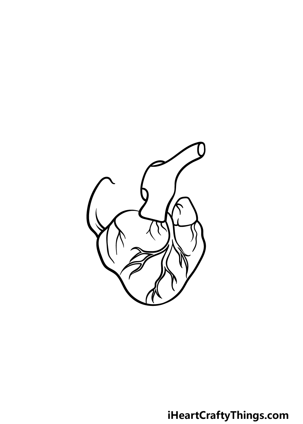 drawing a human heart step 3