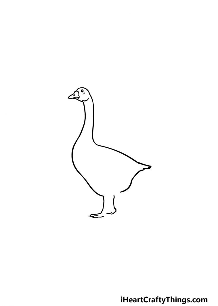 Goose Drawing - How To Draw A Goose Step By Step