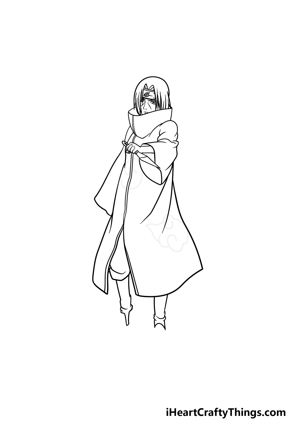 drawing Itachi step 4