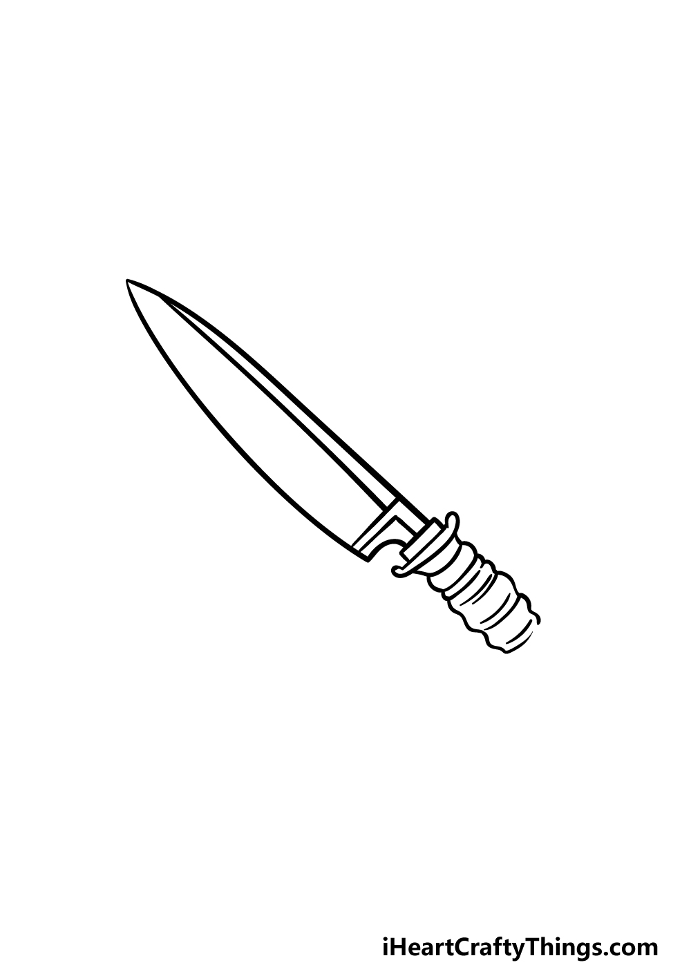 drawing a knife step 4