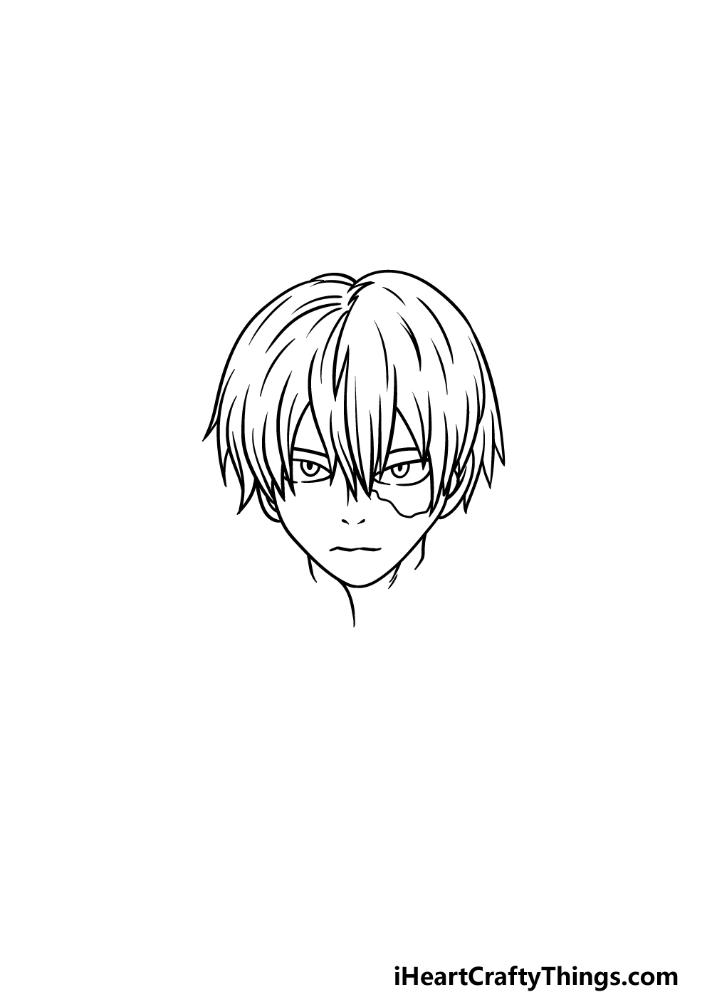 How To Draw Todoroki step 4