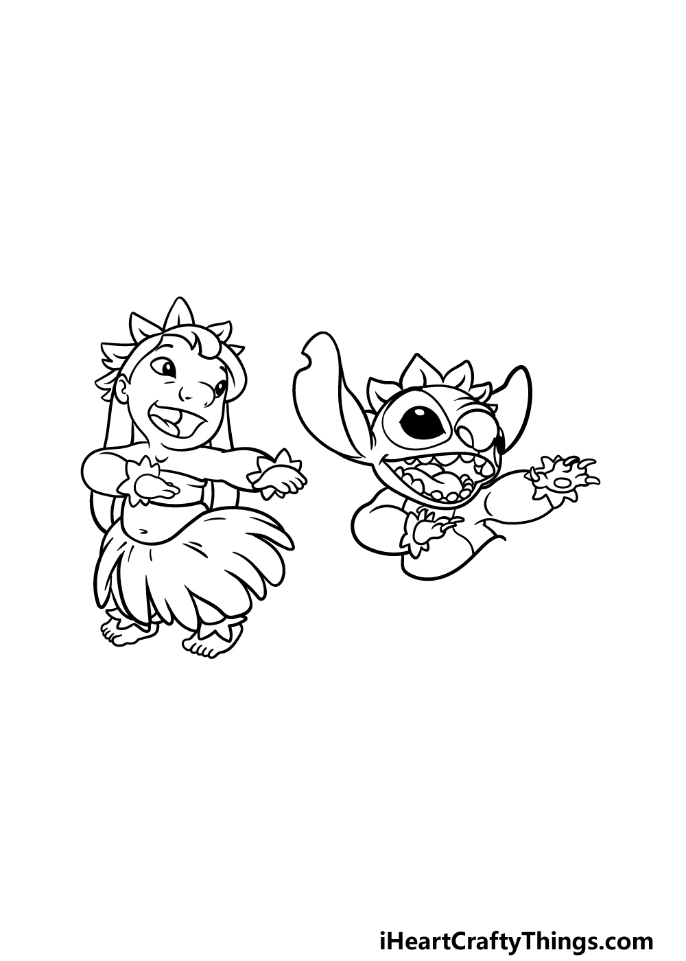 drawing Lilo and Stitch step 4