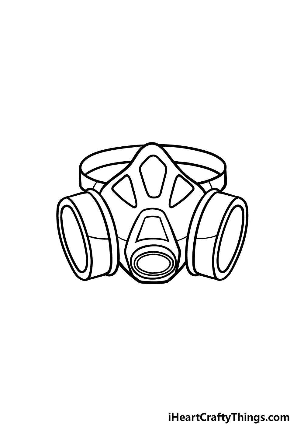 drawing Gas Mask step 4