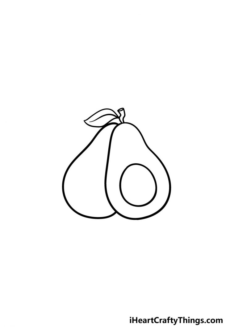 Avocado Drawing How To Draw An Avocado Step By Step