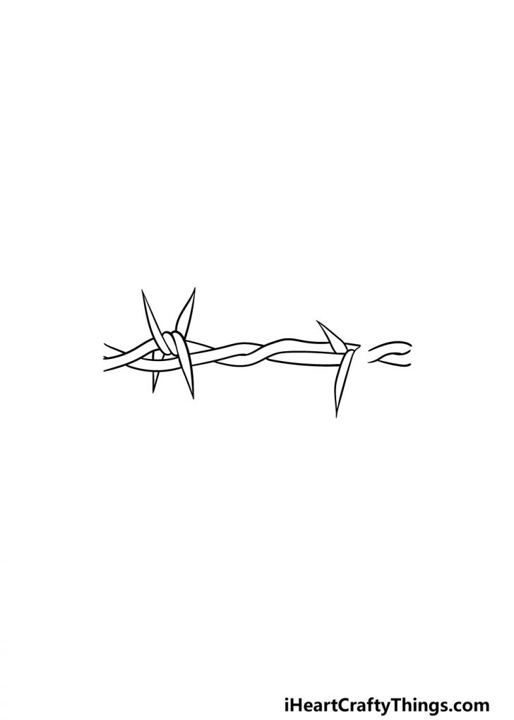 Barbed Wire Drawing How To Draw Barbed Wire Step By Step