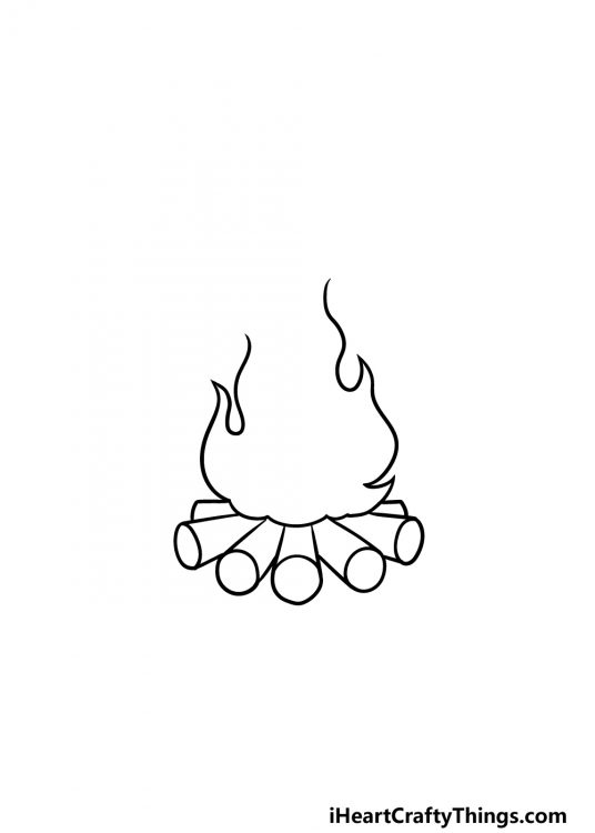 Campfire Drawing How To Draw A Campfire Step By Step