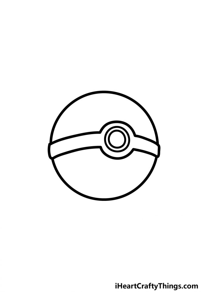 Pokeball Drawing How To Draw A Pokeball Step By Step