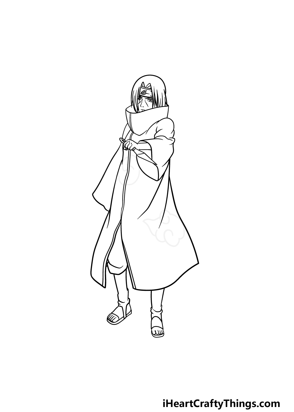 drawing Itachi step 5