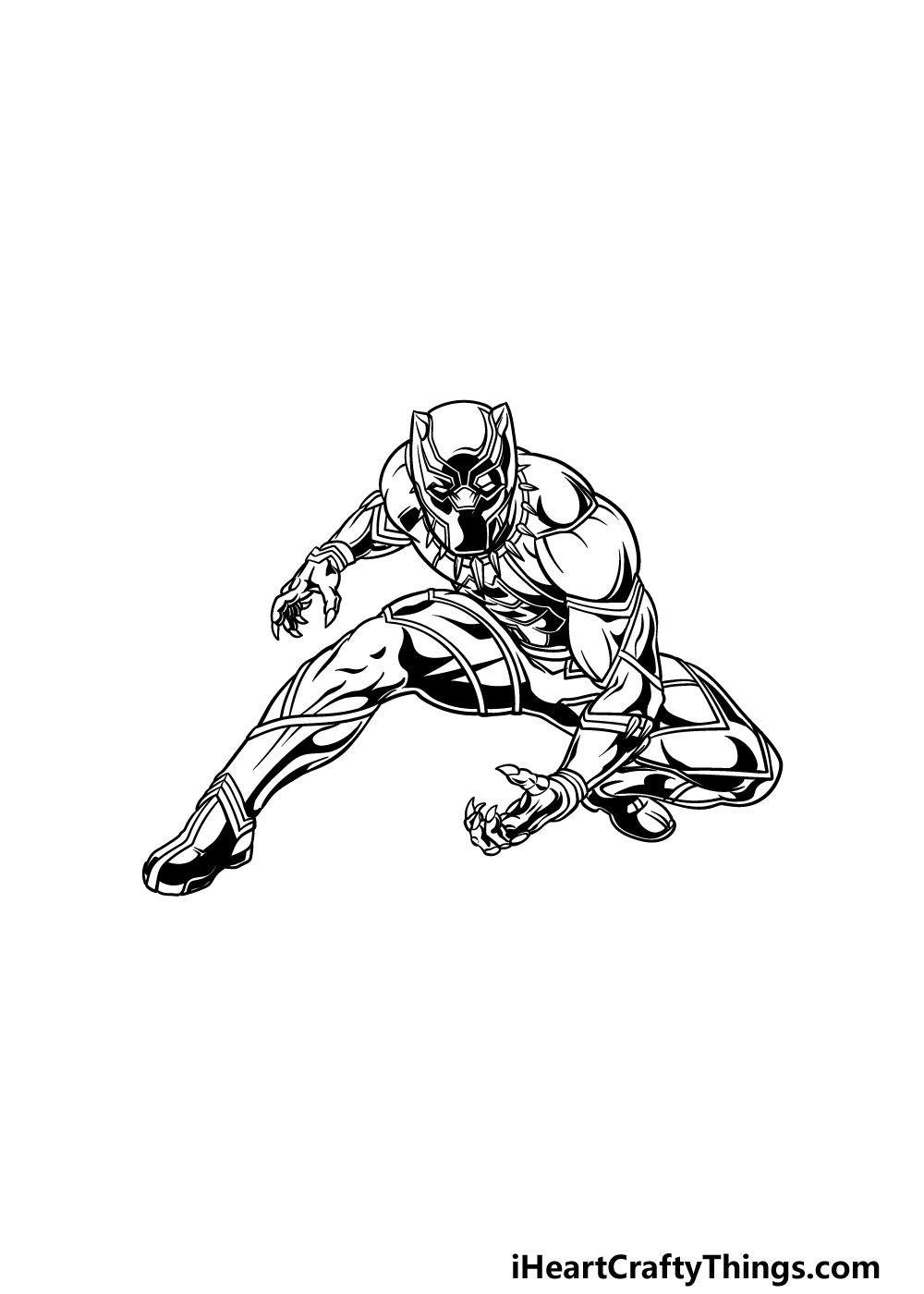 Learn How to Draw Black Panther from Captain America Civil War Captain  America Civil War Step by Step  Drawing Tutorials