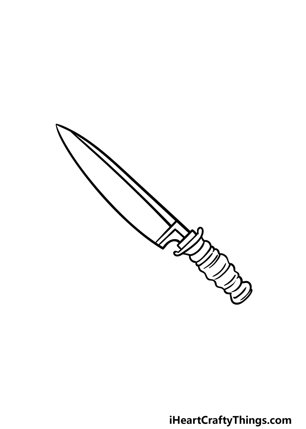 Knife Drawing - How To Draw A Knife Step By Step