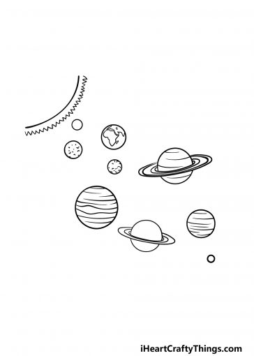 Solar System Drawing - How To Draw The Solar System Step By Step