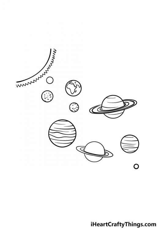 Solar System Drawing How To Draw The Solar System Step By Step