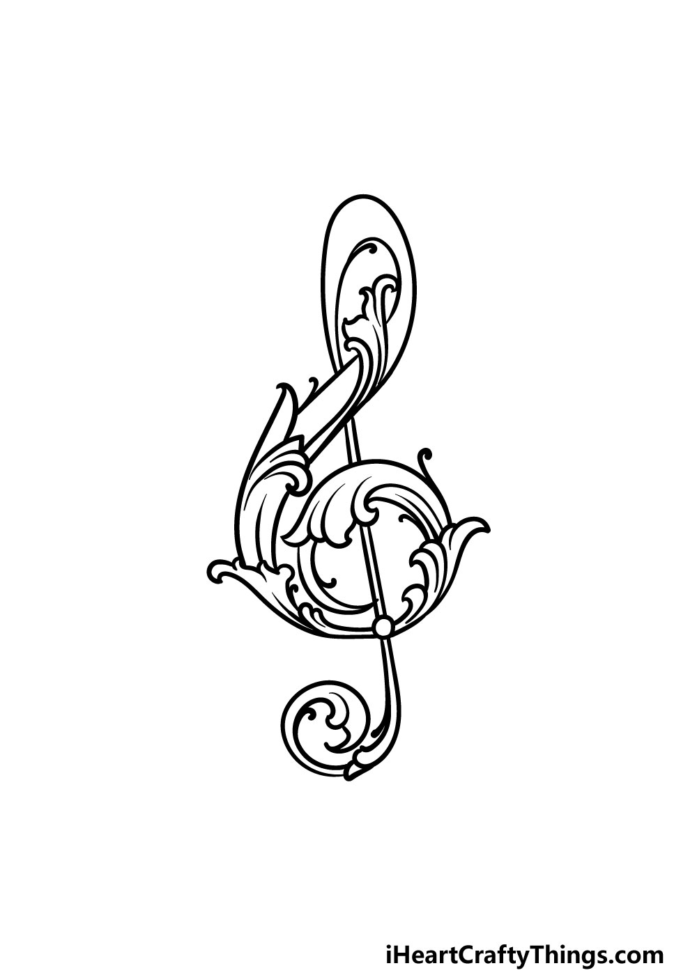 drawing a treble clef step 5