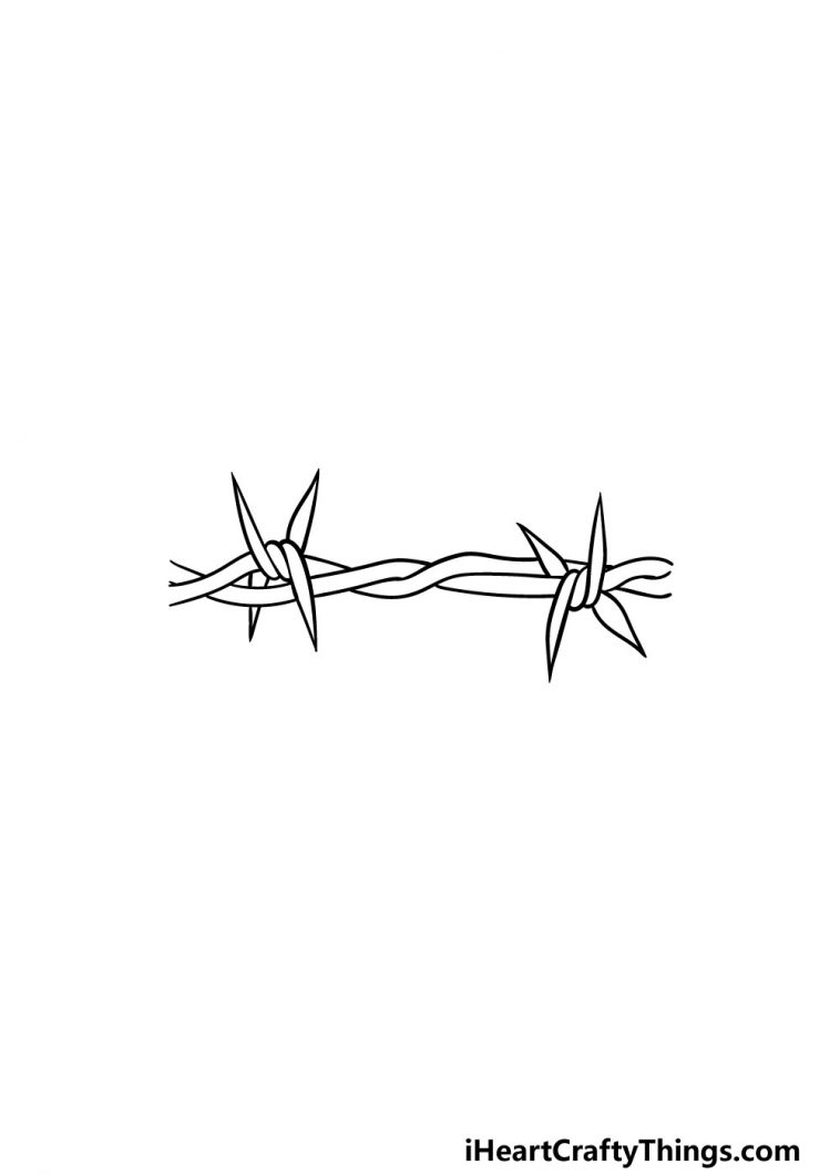 Barbed Wire Drawing How To Draw Barbed Wire Step By Step