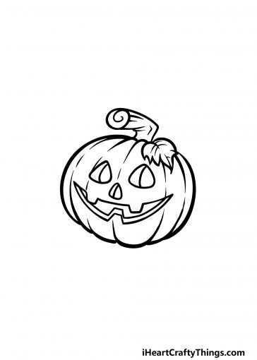 Jack-O-Lantern Drawing - How To Draw A Jack-O-Lantern Step By Step