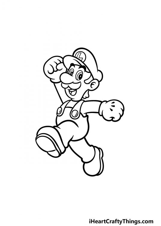 Luigi Drawing - How To Draw Luigi Step By Step