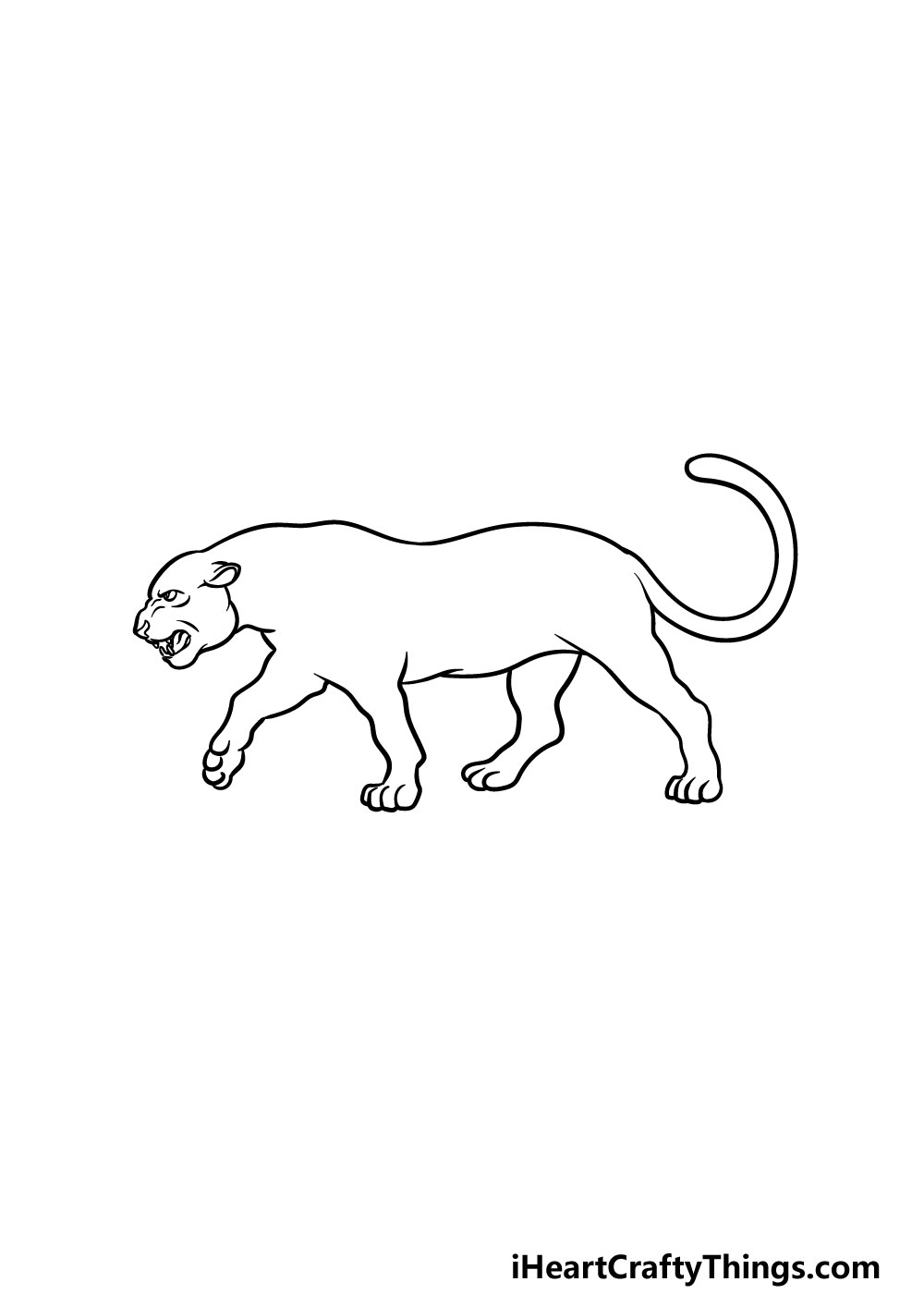 simple panther drawing