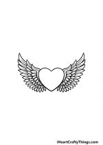 Heart With Wings Drawing - How To Draw A Heart With Wings Step By Step