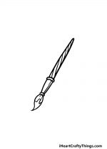 Paintbrush Drawing - How To Draw A Paintbrush Step By Step