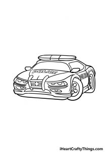 Police Car Drawing - How To Draw A Police Car Head Step By Step