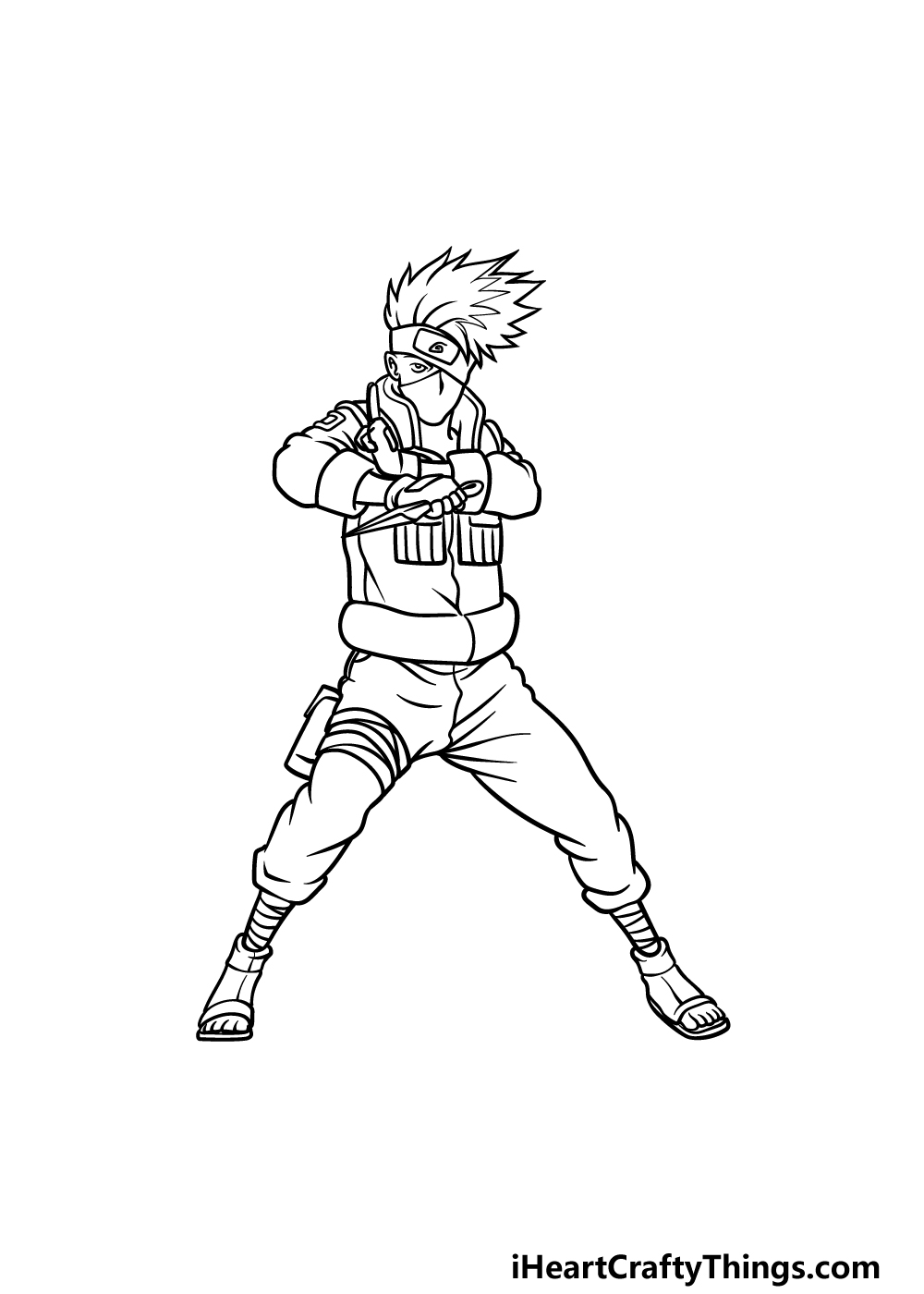 Drawing Kakashi step 5